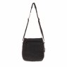 Woodbridge Medium Black Canvas Cross Body Bag image of the back of the bag on a white background