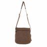 Woodbridge Medium Brown Canvas Cross Body Bag image of the back of the bag on a white background
