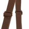 Woodbridge Medium Brown Canvas Cross Body Bag close up image of the adjustable strap on a white background