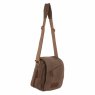 Woodbridge Medium Brown Canvas Cross Body Bag angled image of the bag on a white background
