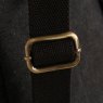 Woodbridge Black Canvas Backpack close up of the buckle on the backpack