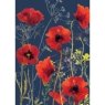 Otter House Watercolour Poppies Pack Of 6 Mini Notecards image of the notecard on a white background