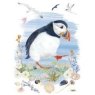 Otter House Puffin Pack Of 6 Mini Notecards image of the notecard on a white background