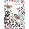 Otter House Floral Birds Pack Of 6 Mini Notecards image of the notecard on a white background