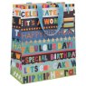 Glick Birthday Blue Stripes Large Gift Bag