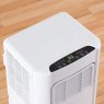Daewoo 900 BTU Portable Air Conditioner close up lifestyle image of the air conditioner