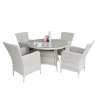 Portland 4 Seater Round Set image of the dining set on a white background