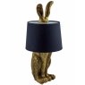 Antique Gold Rabbit Ears Lamp With Black Shade