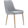 Fabric Line Light Grey Dining Chair angled image of the chair on a white background