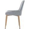 Fabric Line Light Grey Dining Chair side on image of the chair on a white background