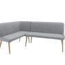 Fabric Line Light Grey Left Hand Facing Corner Bench Part image of the bench with other parts on a white background