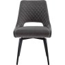 Swivel Graphite Velvet Dining Chair front on image of the chair on a white background