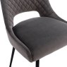 Swivel Graphite Velvet Dining Chair close up image of the chair on a white background
