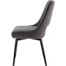 Swivel Graphite Velvet Dining Chair side on image of the chair on a white background