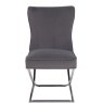 Grey Velvet Dining Chair front on image of the chair on a white background