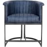Leather & Iron Classic Tub Chair In Blue front on image of the chair on a white background