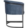 Leather & Iron Classic Tub Chair In Blue side on image of the chair on a white background