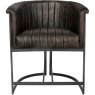 Leather & Iron Classic Tub Chair In Dark Grey front on image of the chair on a white background