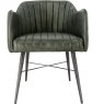Leather & Iron Carver Tub Chair In Light Grey front on image of the chair on a white background