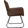 Leather & Iron Chair In Brown image of the chair on a white background