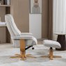 Sardinia Greige Fabric Chair And Stool Set side on lifestyle image of the chair and stool