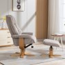 Sardinia Oat Fabric Chair And Stool Set side on image of the chair and stool