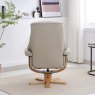 Sardinia Mushroom Leather Chair And Stool Set  lifestyle image of the back of the chair