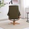 Sardinia Olive Green Leather Chair And Stool Set lifestyle image of the back of the chair