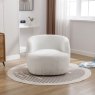 Alma Ivory Swivel Chair front on lifestyle image of the chair