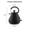 Tower Sera 1.7L 3kw Kettle Black Dimensions