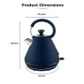 Tower Sera 1.7L 3kw Kettle Midnight Blue Dimensions