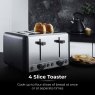 Tower Sera 4 Slice Toaster Black 4 slices