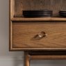 G Plan Marlow Walnut Display Cabinet close up lifestyle image of the cabinet