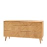 Herringbone 6 Drawer Sideboard angled image of the sideboard on a white background