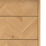 Herringbone 6 Drawer Sideboard close up image of the sideboard on a white background