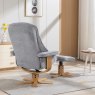 Aldiss Own Sardinia Swivel Recliner Chair & Stool in Dove Fabric