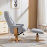 Aldiss Own Sardinia Swivel Recliner Chair & Stool in Dove Fabric