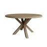 Heritage Editions Oak 1.5m Round Dining Table And 4 Upholstered Chairs image of the table on a white background