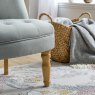 Monty Duck Egg Blue Accent Chair close up lifestyle image of the chair