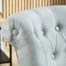 Monty Duck Egg Blue Accent Chair close up lifestyle image of the chair