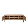 Ercol Monza Media Unit front on image of the unit with open doors on a white background