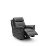 Franklin Recliner Chair angled image of the chair with foot rest up on a white background