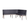 Falun Dark Grey Long Corner Bench angled image of the bench on a white background