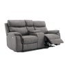 Stanwick Large Power Recliner Sofa With Centre Console angled image of the sofa with footrest up on a white background