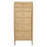 Ercol Winslow 6 Drawer Tall Chest front on image of the chest of drawers on a white background