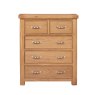 Gloucester Oak 2 Over 3 Chest front on image of the chest on a white background