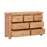 Gloucester Oak 3 Over 4 Chest angled image of the chest with open drawers on a white background
