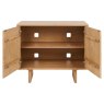 Ercol Assendon Small Sideboard front on image of the sideboard with open doors on a white background