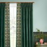 Morris & Co Strawberry Thief Forest Green Embroidered Pencil Pleat Curtains lifestyle