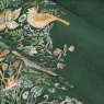 Morris & Co Strawberry Thief Forest Green Embroidered Pencil Pleat Curtains close up